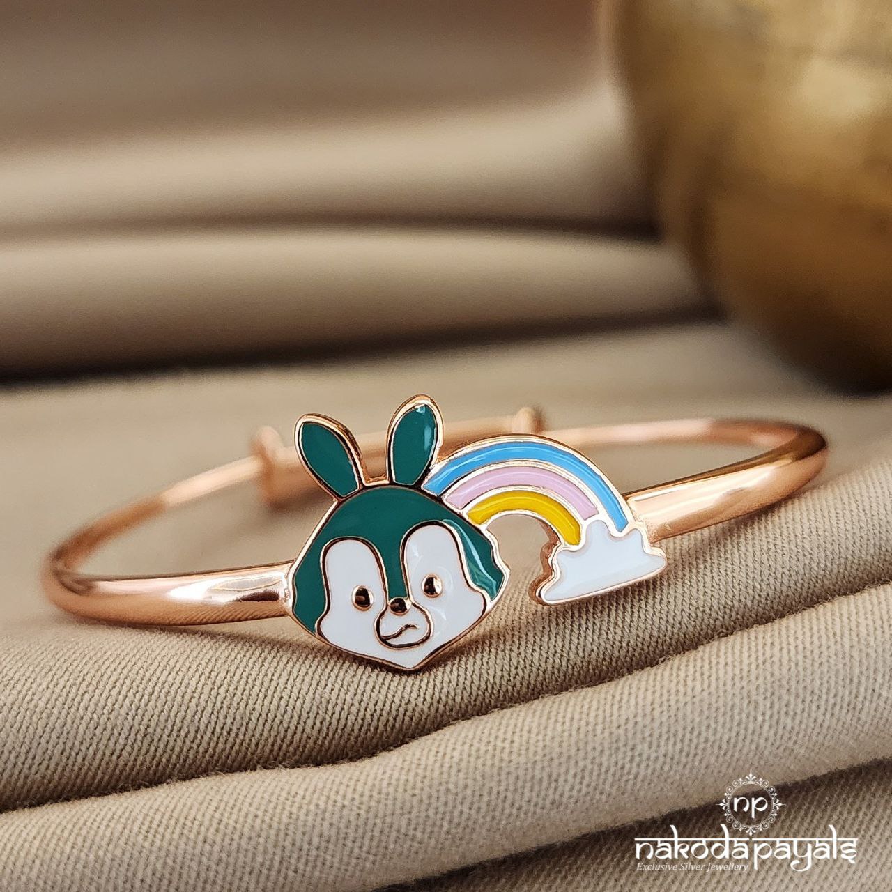 Rainbow Rose Gold Single Kada (Ka9227)