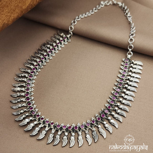 Pink Dot Tribal Drop Neckpiece  (N11075)