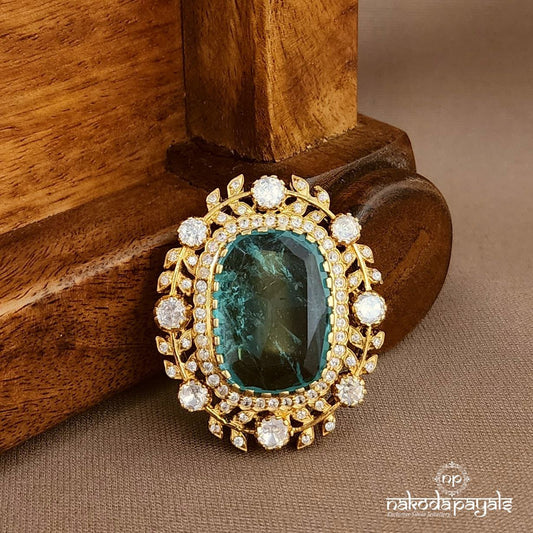 Emerald Green Moissanite Brooch (St3699)
