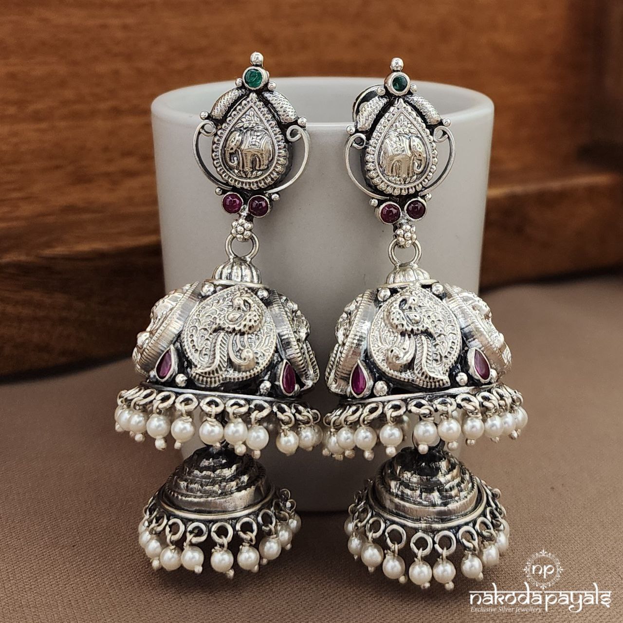 Kemp Pearl Drop Jhumka (J1452)