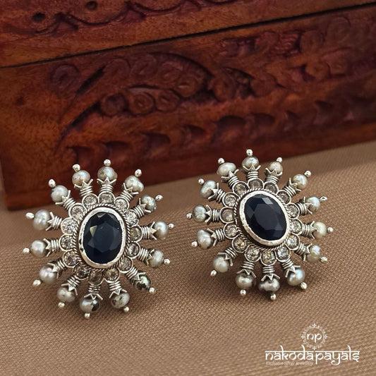 Blue Oval Studs (S9625)