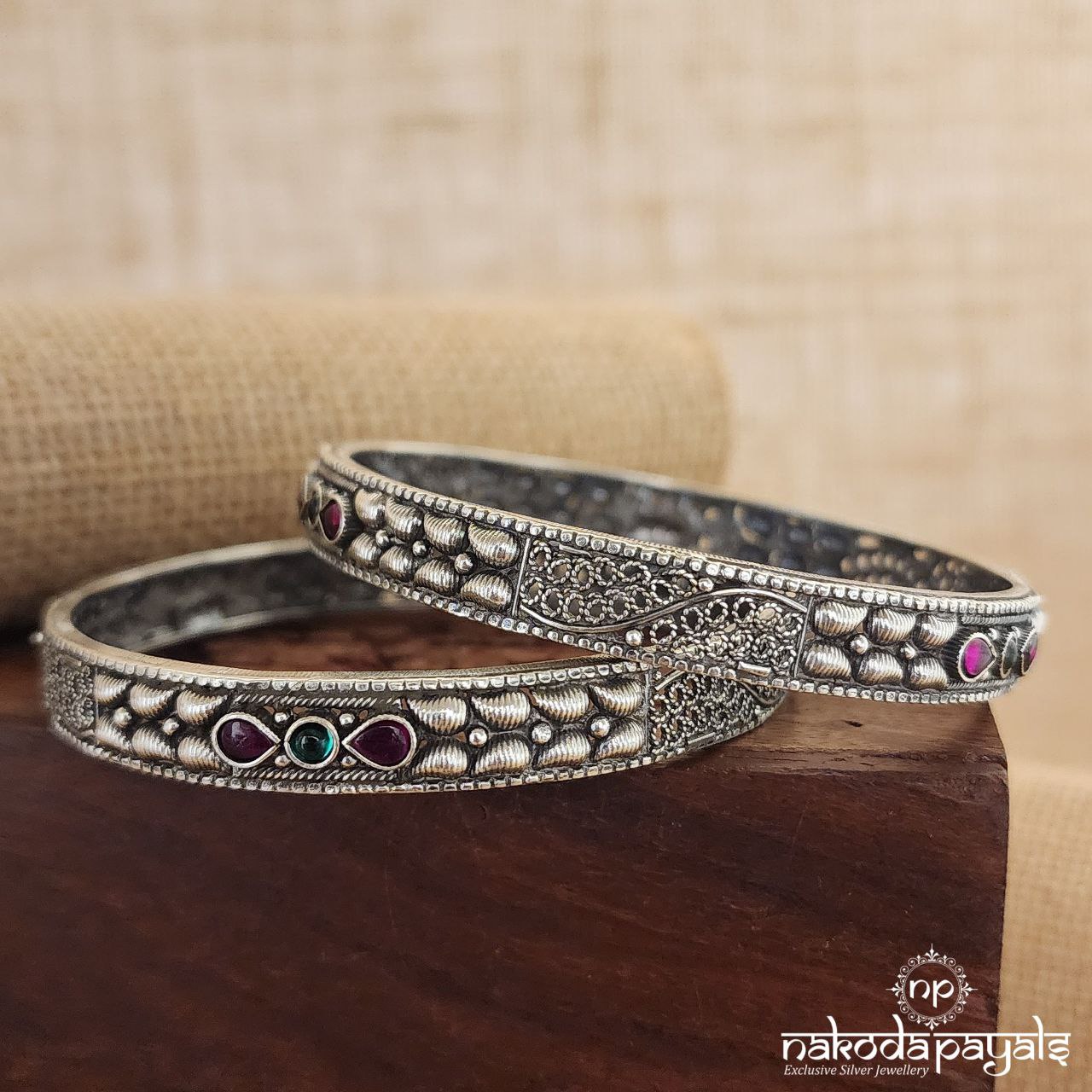 Mango Pink & Green Bangles (K5023)