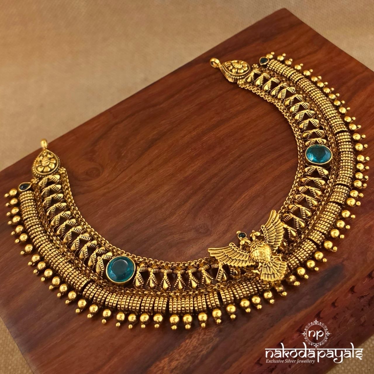 Green Dot Gandaberunda Neckpiece (Gn10644)