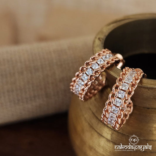 Sparkling Rose Gold Earrings (St3045)