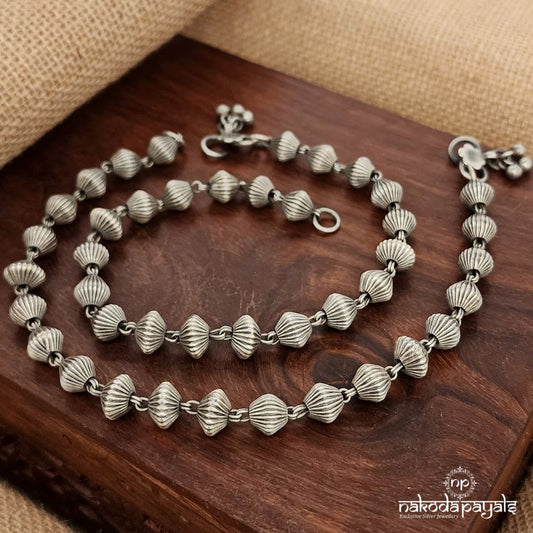 Oxidised Ball Linked Anklets (A6450)