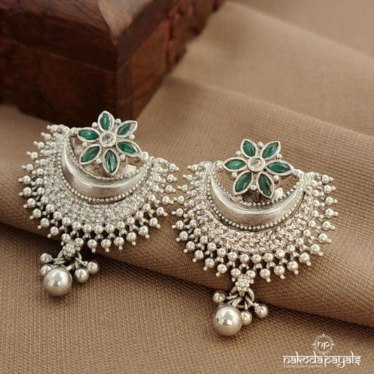 Green Half Moon Studs (S9497)