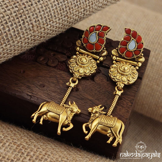 Cow Drop Coral Earrings (Ge8497)