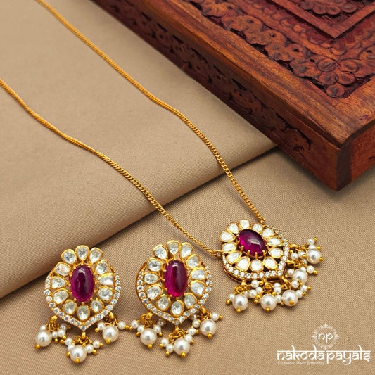 Exemplary Moissanite Pearly Neckpiece With Earrings (Gn10219)
