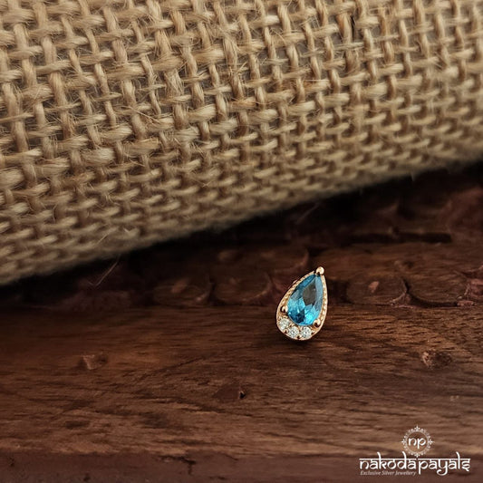 Emerald Blue Rose Gold Nosepin(Np774)