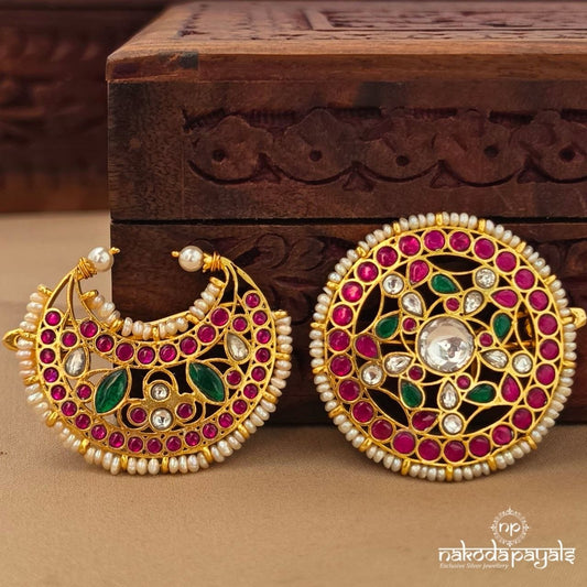 Pink Floral Kundan Surya Chandra (Ha0181)