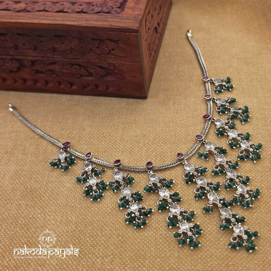 Green Drop Oxidised Neckpiece (N11983)