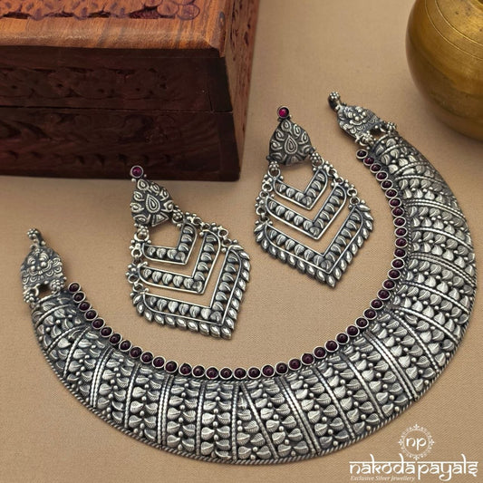 Leafy Neckpiece With Earrings (N12116)