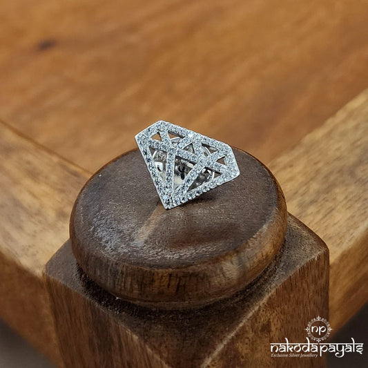 White Dimond Lapel Pin (St3643)