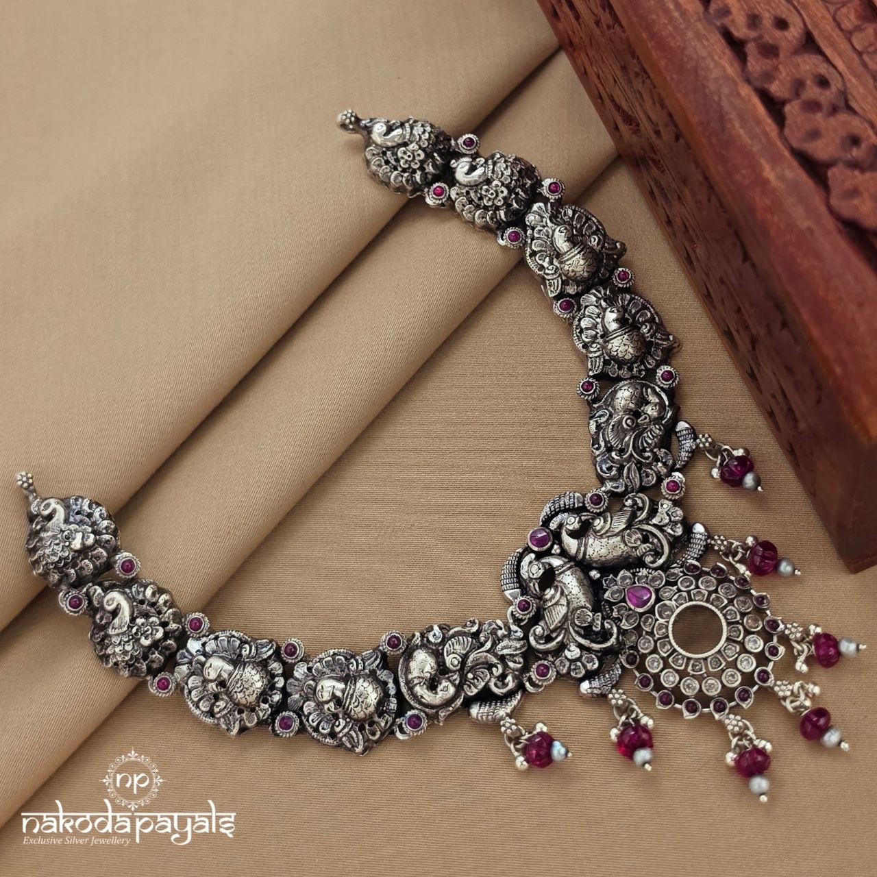 Peacock Pumpkin Drop Neckpiece (N11703)
