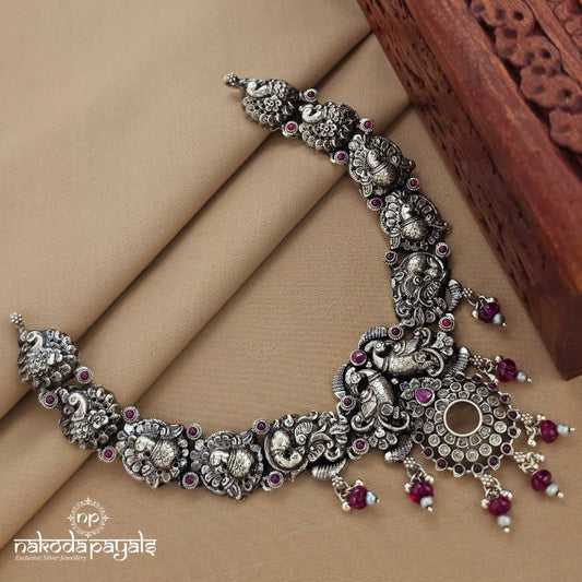 Peacock Pumpkin Drop Neckpiece (N11703)