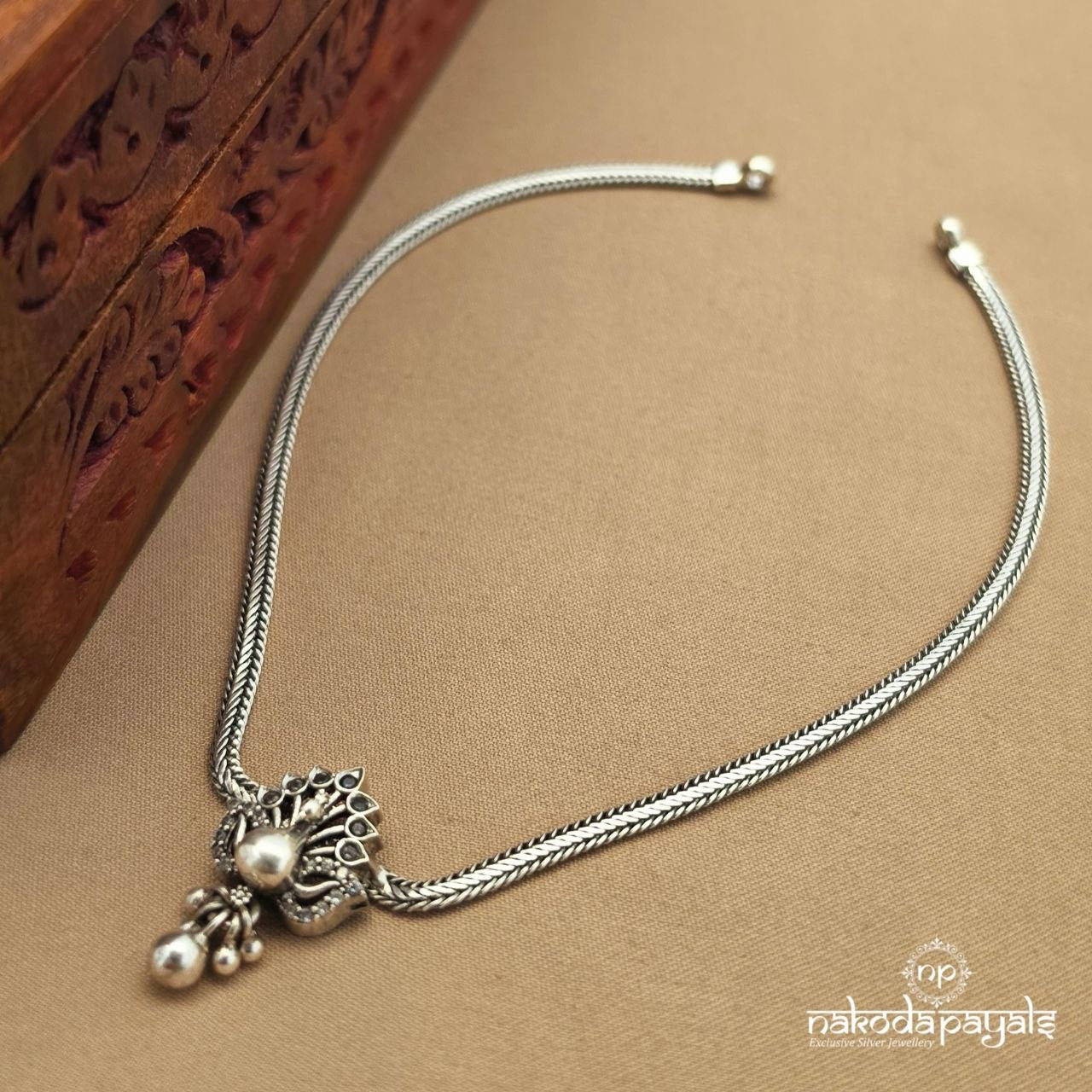 Peacock Ball Drop Neckpiece (N12074)