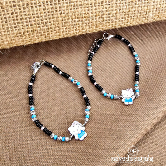 Bluish Cute Hello Kitty Kids Nazariya (Ka9471)