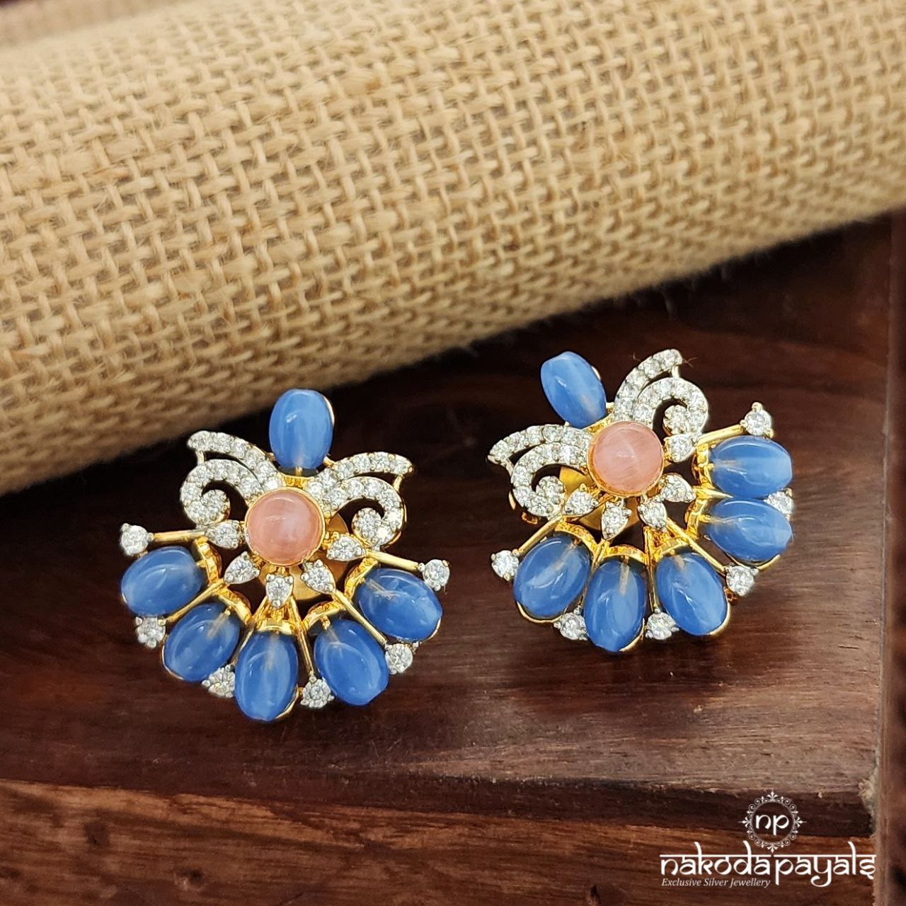 Aqua Shine CZ Studs (Ge9939)