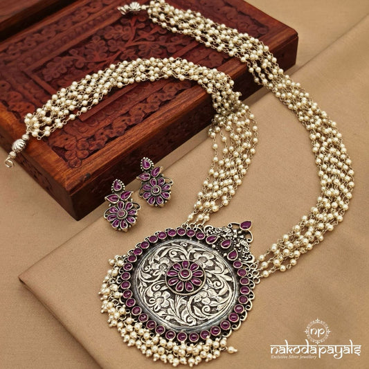 Resplendent Pearly Neckpiece with Earrings (N11875)
