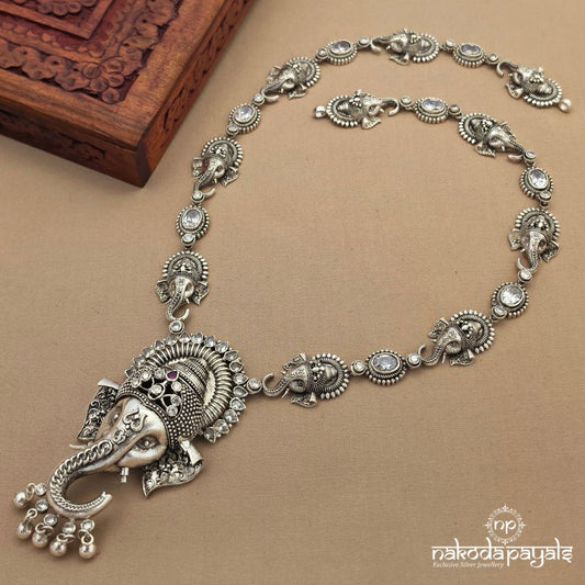Elegant White Ganesha Neckpiece (N12039)