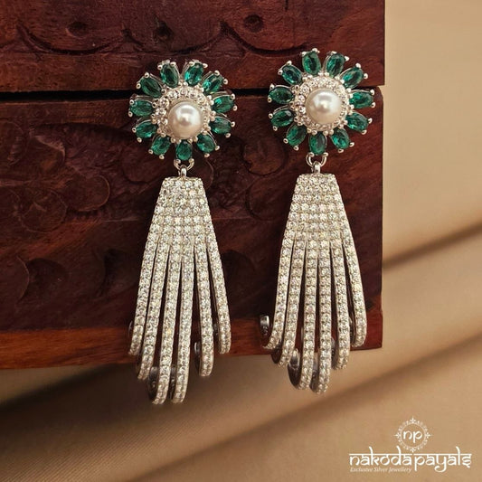 Green Floral Earrings (St3942)