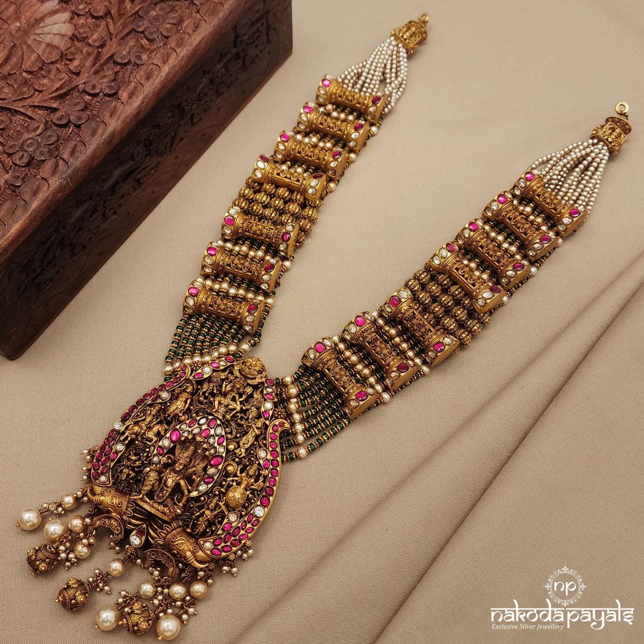Lord Vishnu Kundan Pearled Neckpiece (Gn8628)