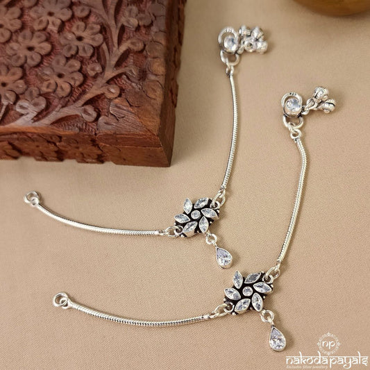 White Drop Baby Anklets (6.5 Inches ) (Ka9313)