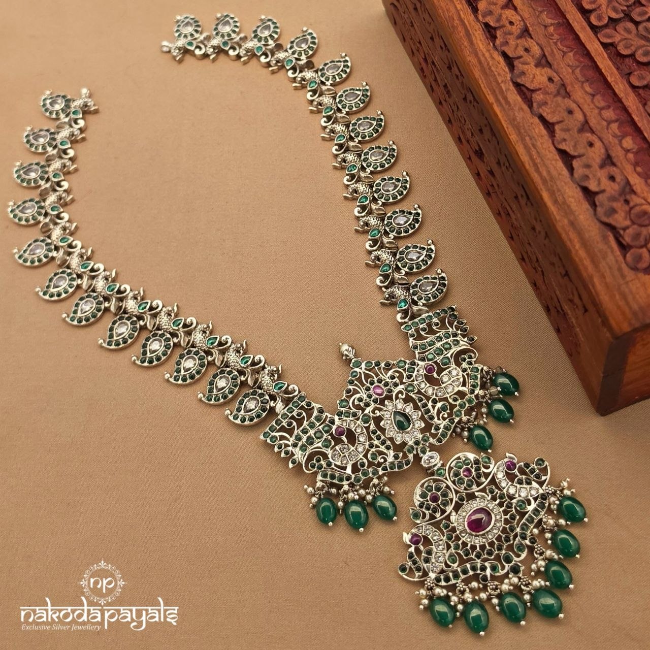 Peacock Mango Floral Neckpiece (N12089)