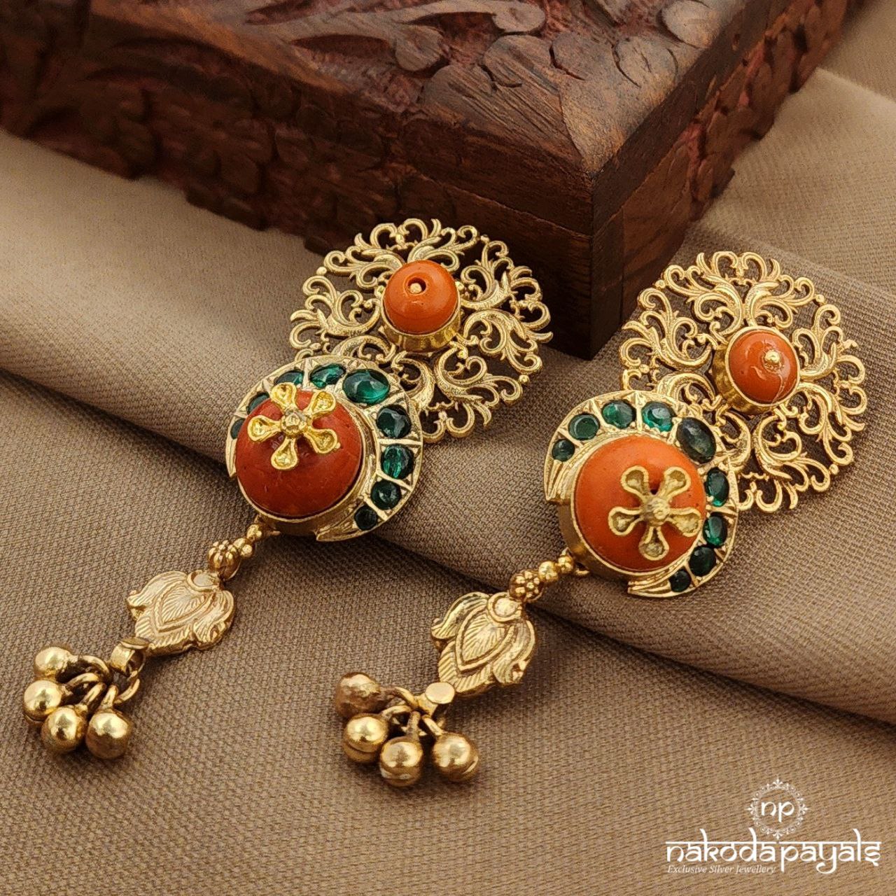 Lotus Drop Earrings (Ge10301)