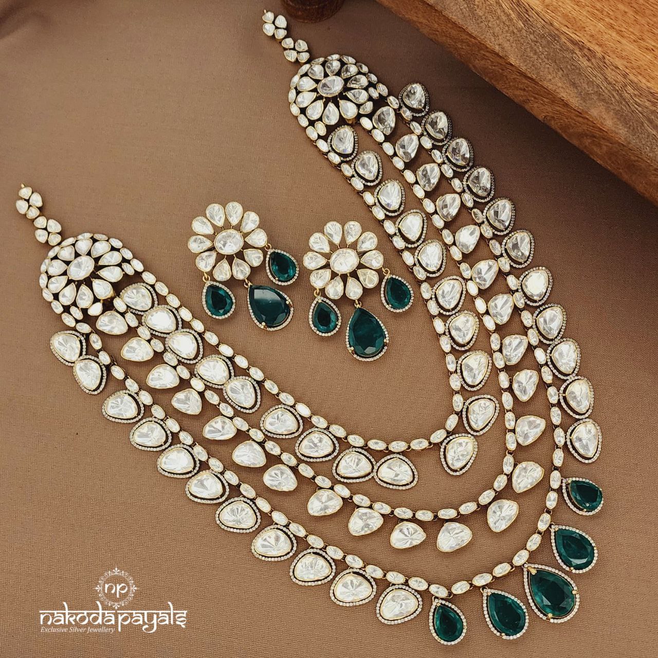 Grand Moissanite Neckpiece With Earrings (Gn9530)