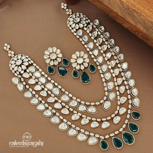Grand Moissanite Neckpiece With Earrings (Gn9530)