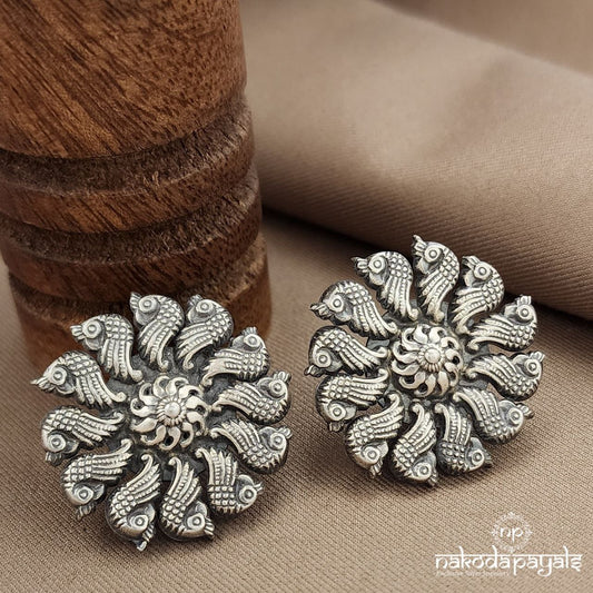 Peacock Circular Studs (S3599)