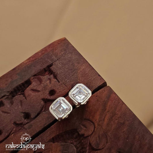 Squarish White Studs (St3936)