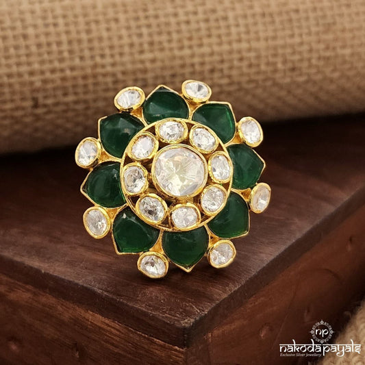 Green Moissanite Finger Ring (F2713)