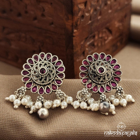 Pinkish Pearled Drop Studs (S3816)
