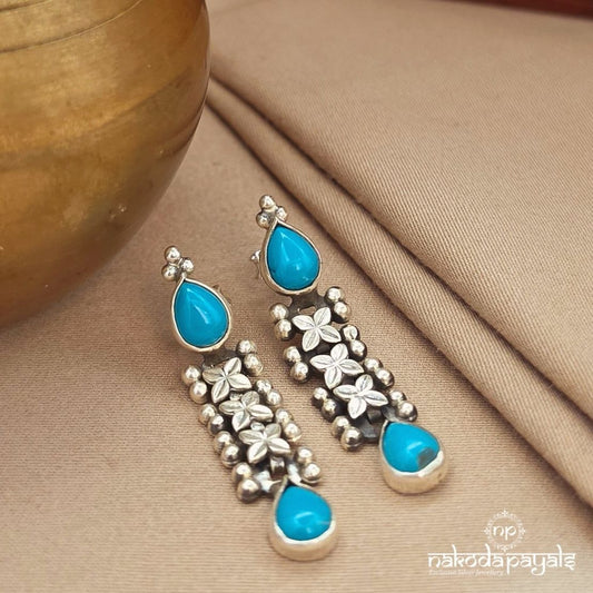 Turquoise Oxidised Earrings (H1706)
