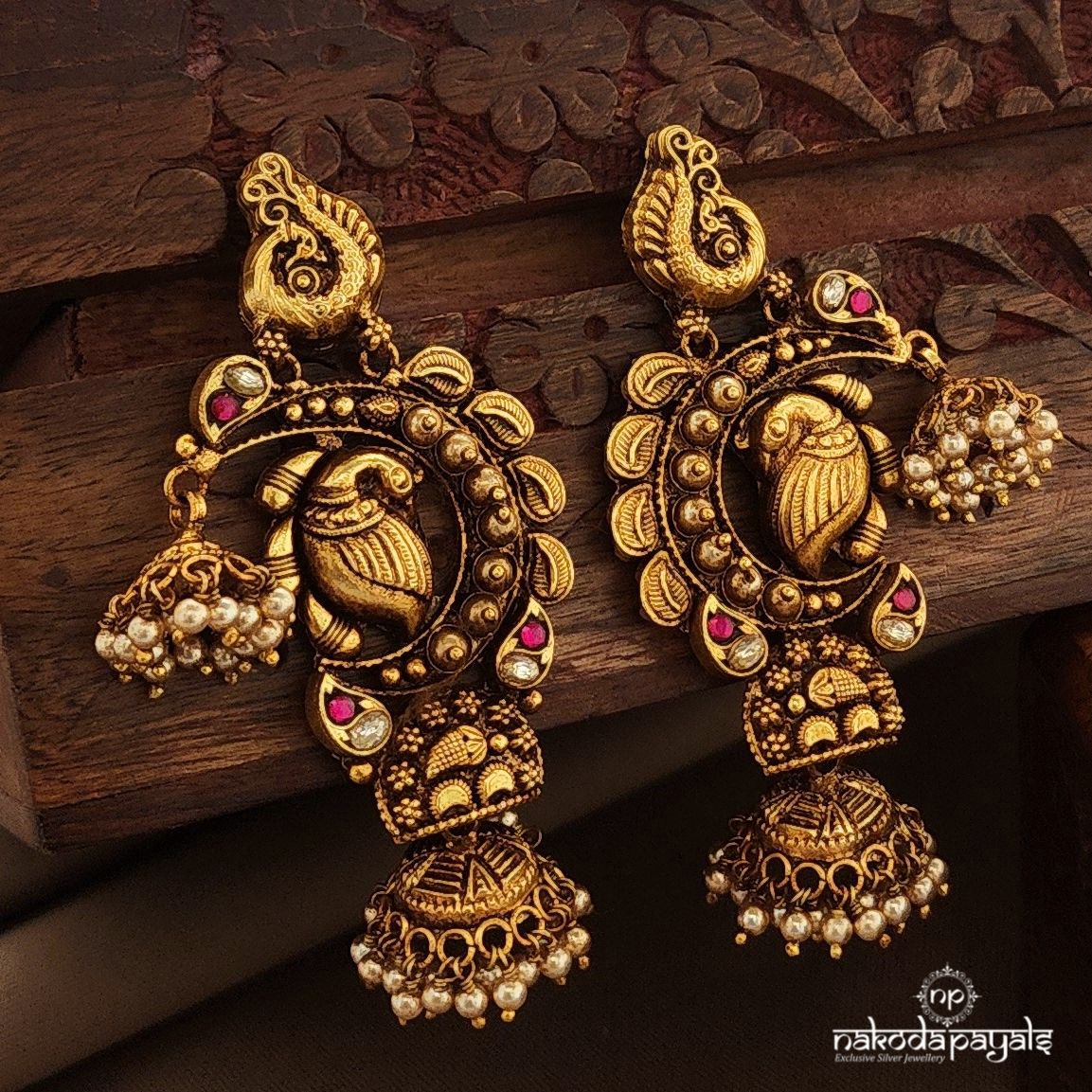 Peacock Jhumka (Ge10334)
