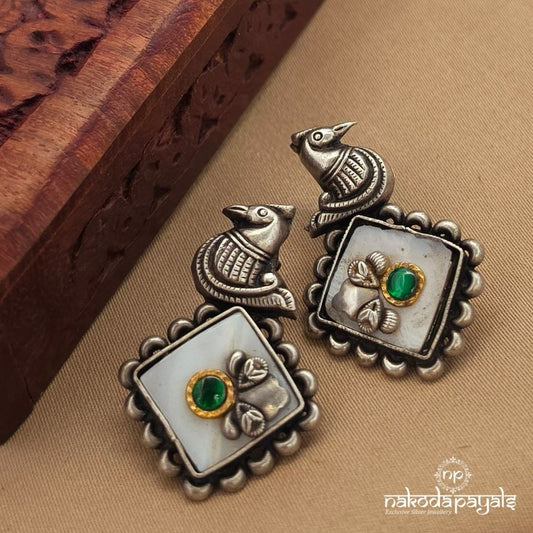 Green MOP Earrings (C3971)