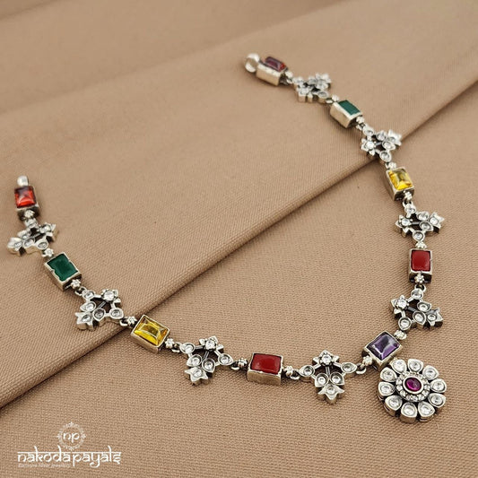 Rectangular Navaratna Neckpiece (N11186)