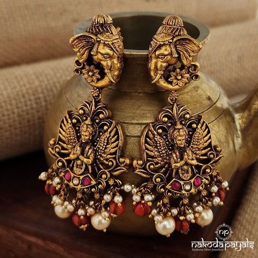 Ganesha Kundan Earrings (Ge9036)