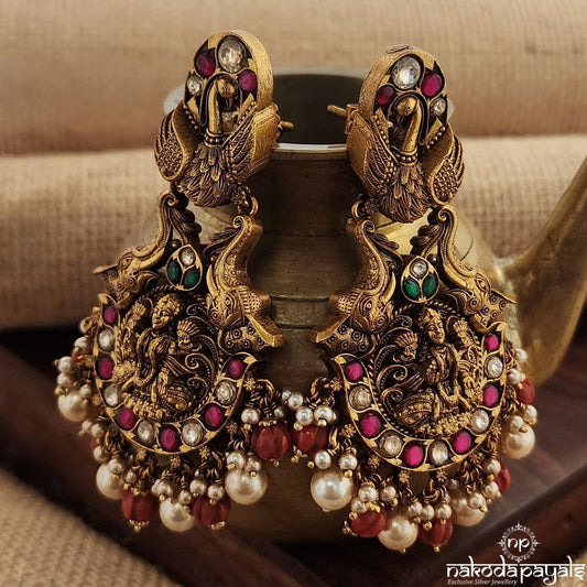 Twin Peacock Kundan Earrings (Ge9059)