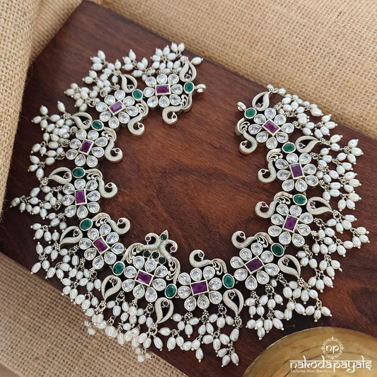 Pearled Drop MultiColor Neckpiece (N10688)