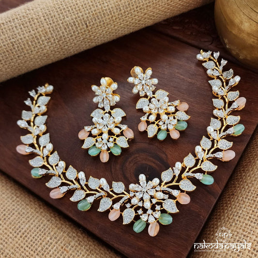 Zen Garden Neckpiece With Earrings (Gn8819)