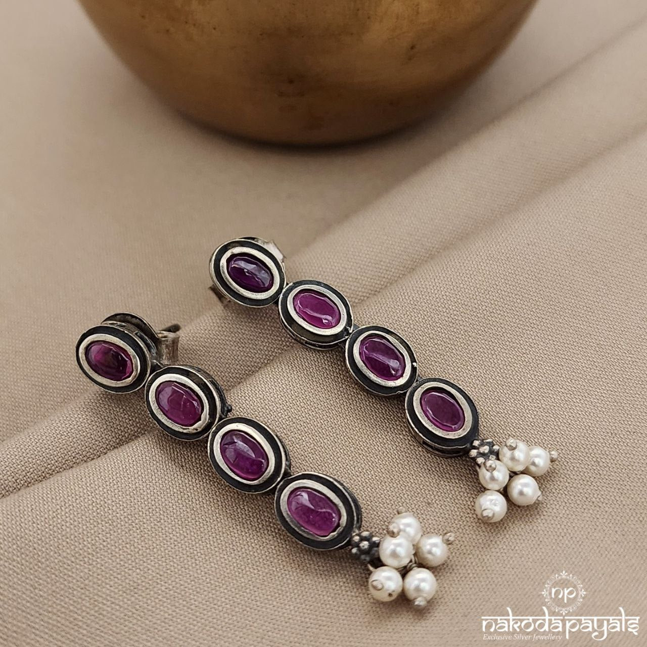 Piink Oval  Earrings (C3553)