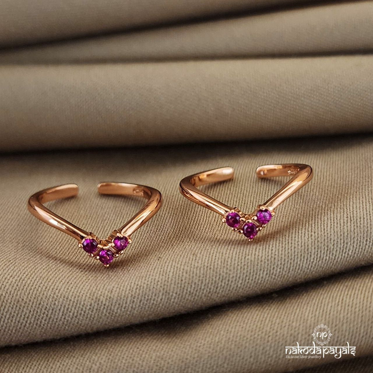 Rose Gold Pink Toerings (T4363)