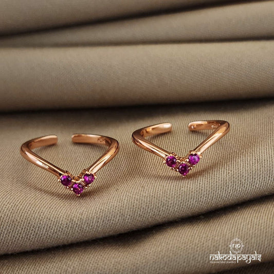 Rose Gold Pink Toerings (T4363)