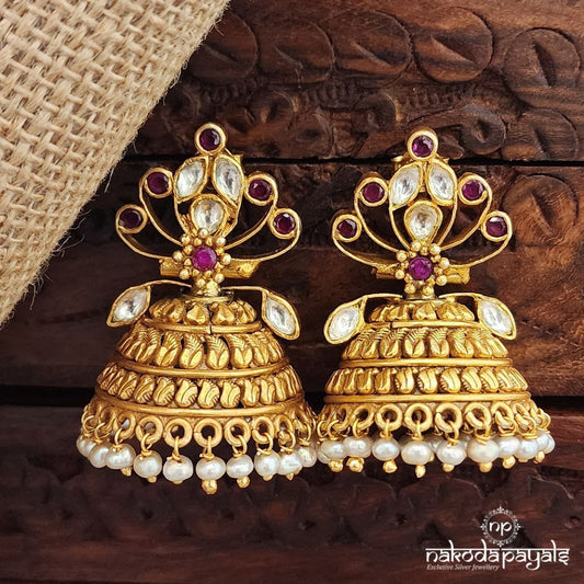 Traditional Red Dot Jhumka (Ge9906)