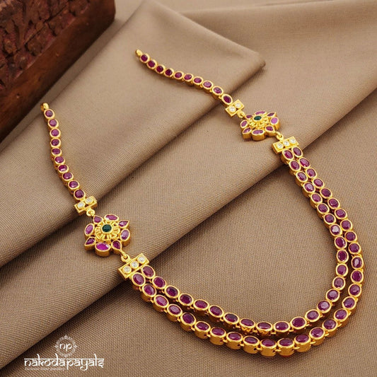Navaratna & Red  Reversible Neckpiece (Gn9831)
