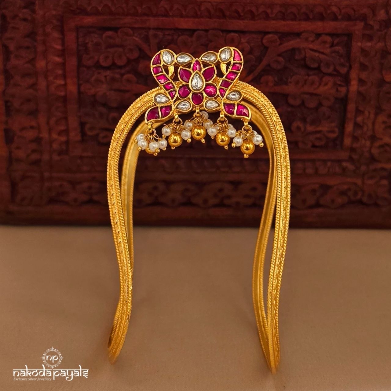 Peacock Pearled Vanki Armlet (Ha0113)