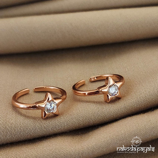 Rose Gold Star Toerings (T4395)